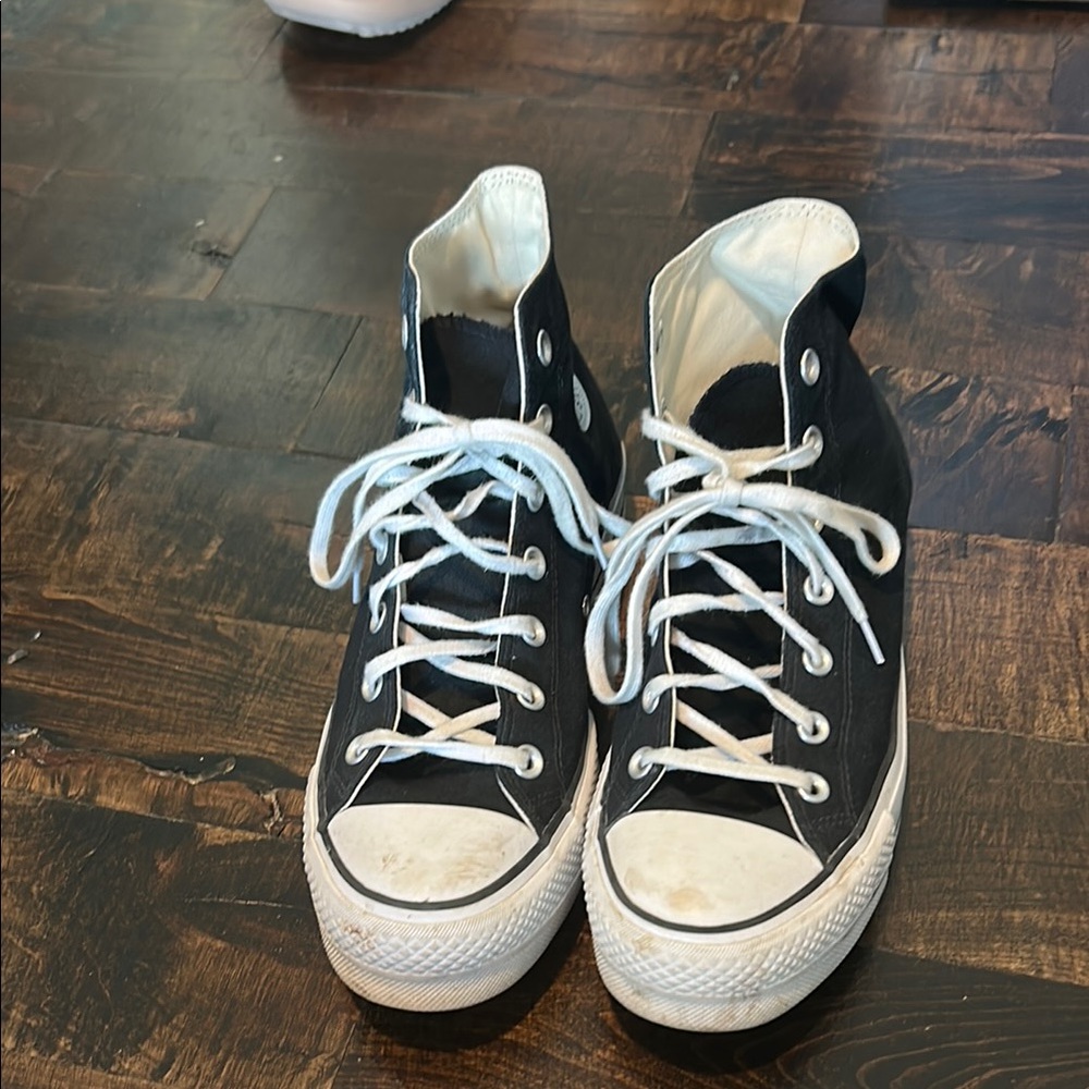 Converse Black High-Tops with White Accents